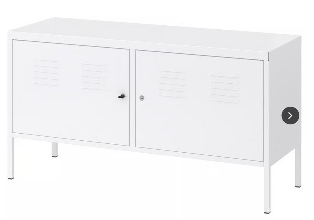 PS Ikea tv meubel wit, Ophalen, Gebruikt, 100 tot 150 cm, 100 tot 150 cm