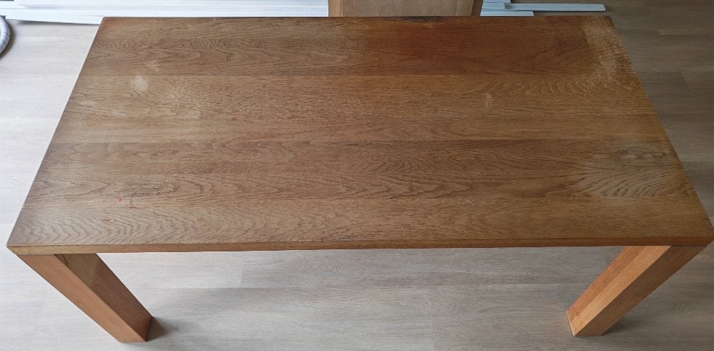 Gebruikte Eiken Tafel 180 x 90 x 76,5 cm (L x B x H), Huis en Inrichting, Ophalen, Gebruikt, Eikenhout, 50 tot 100 cm