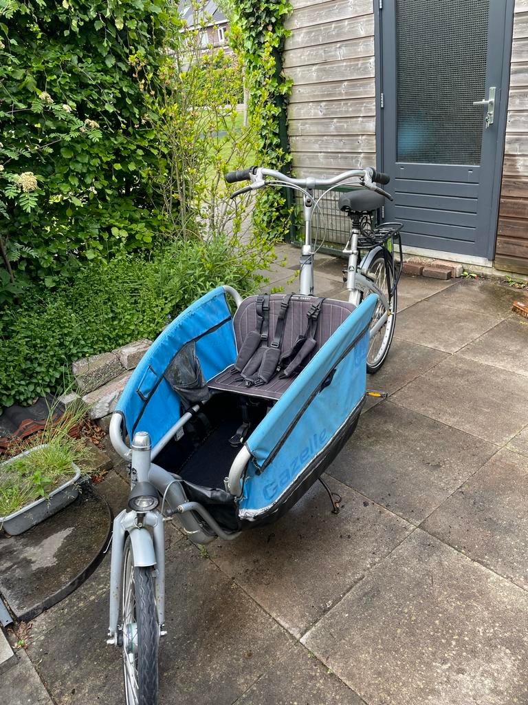 Gazelle Cabby Bakfiets - Inklapbaar, Fietsen en Brommers, Fietsen | Bakfietsen, Ophalen, Gebruikt, Huif, 2 kinderen
