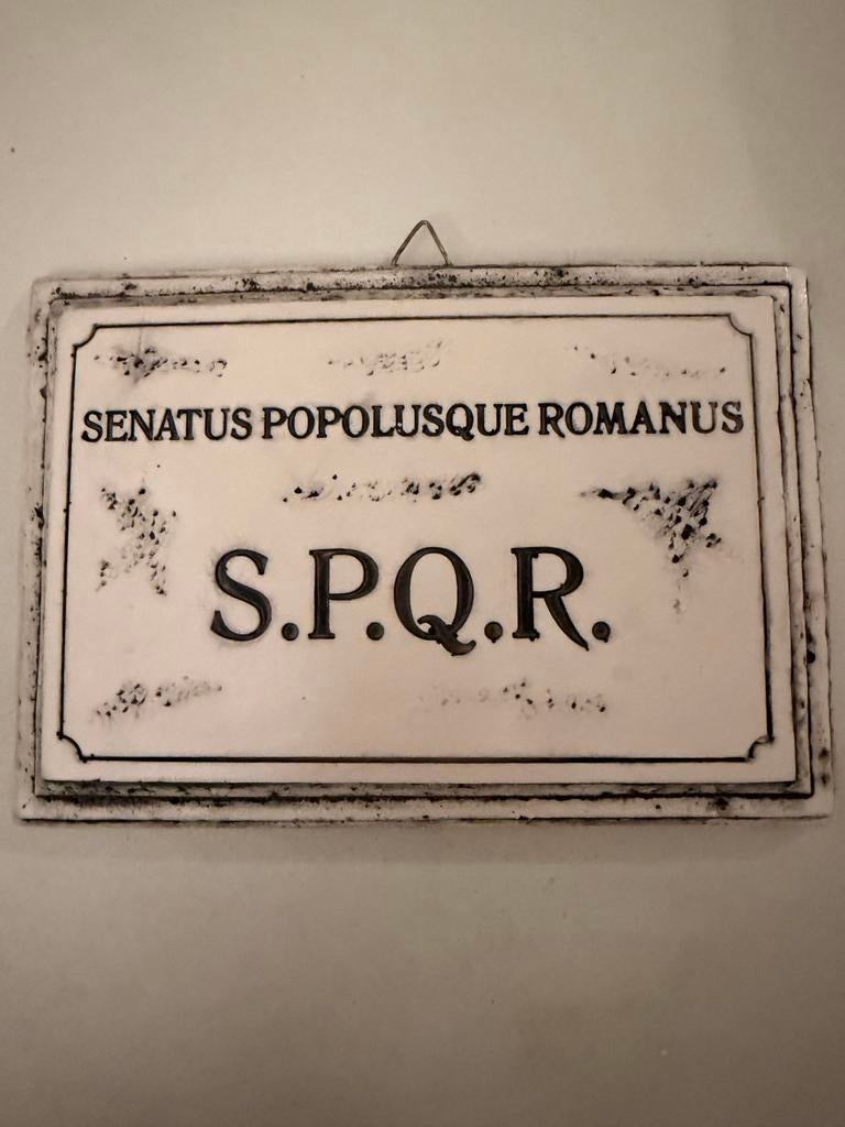 Decoratief SPQR bord - Romeinse stijl, Ophalen of Verzenden