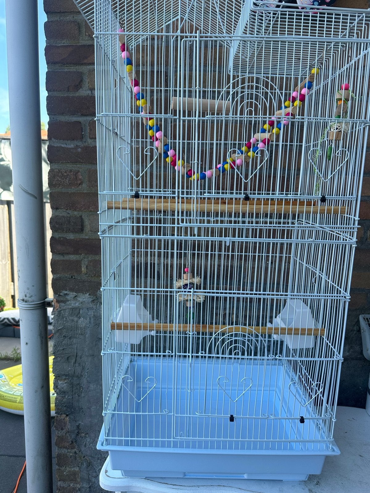 Grote nette vogelkooi, Dieren en Toebehoren, Vogels | Hokken en Kooien, Ophalen, Zo goed als nieuw, Metaal, Vogelkooi