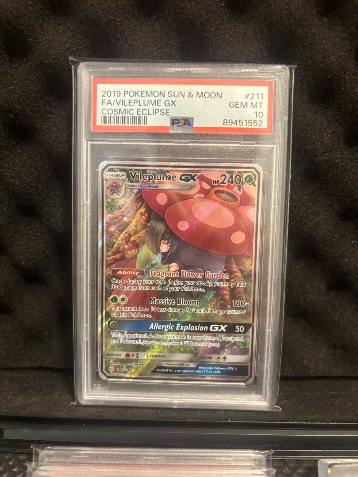 Vileplume GX 211 Cosmic Eclipse PSA 10, Ophalen of Verzenden, Zo goed als nieuw