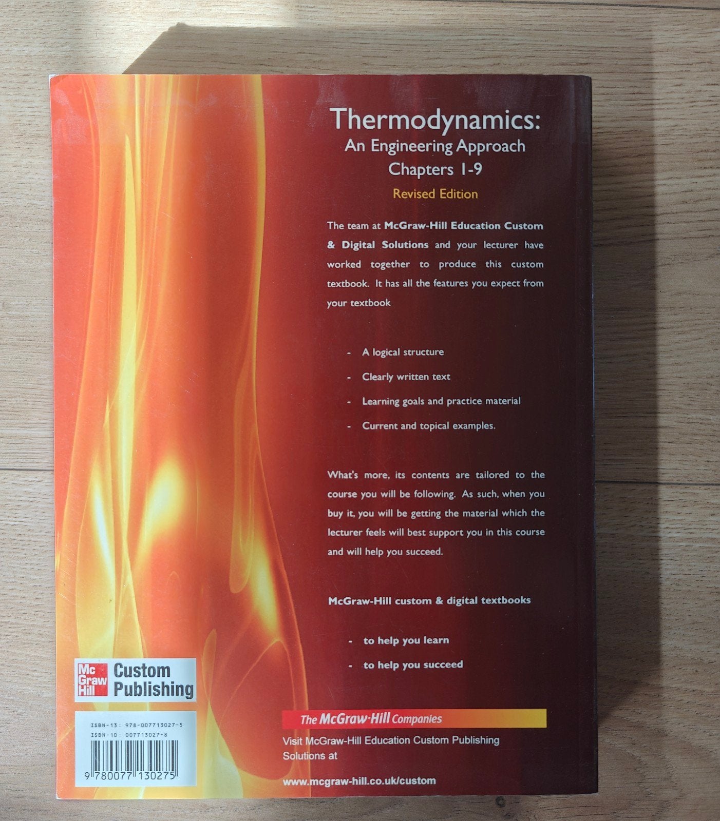 Thermodynamics: An Engineering Approach - Chapters 1-9, McGraw-Hill Education Custom & Digital Solutions, Zo goed als nieuw, Beta