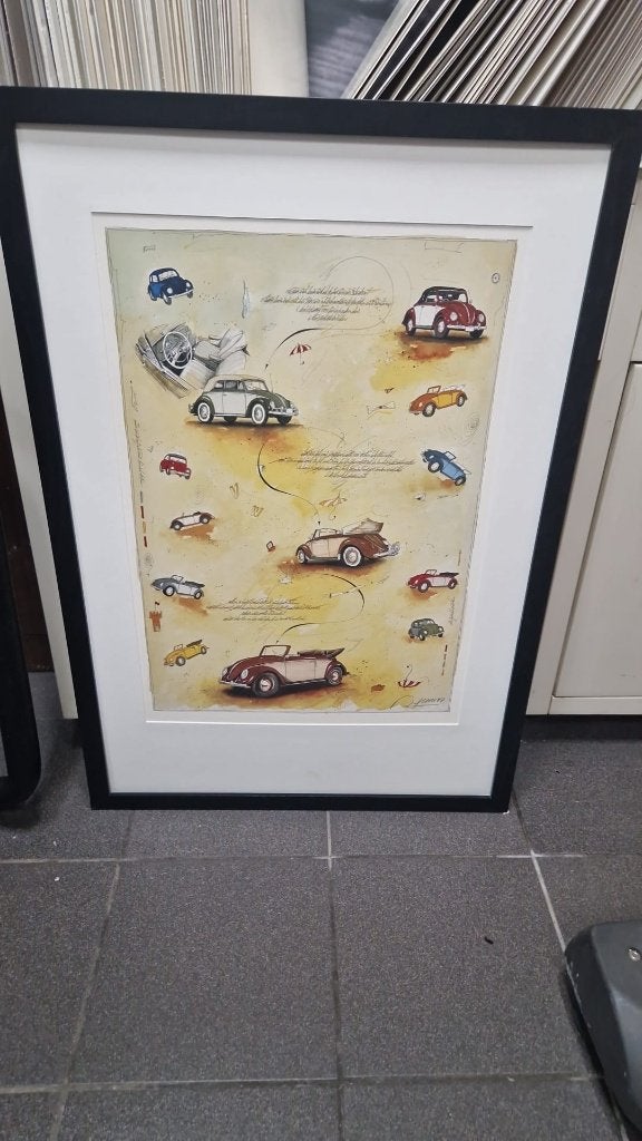 Dieter portugall beetle rally (Volkswagen kever, VW kever), Ophalen of Verzenden, 75 – 100, 50 tot 75 cm, Print