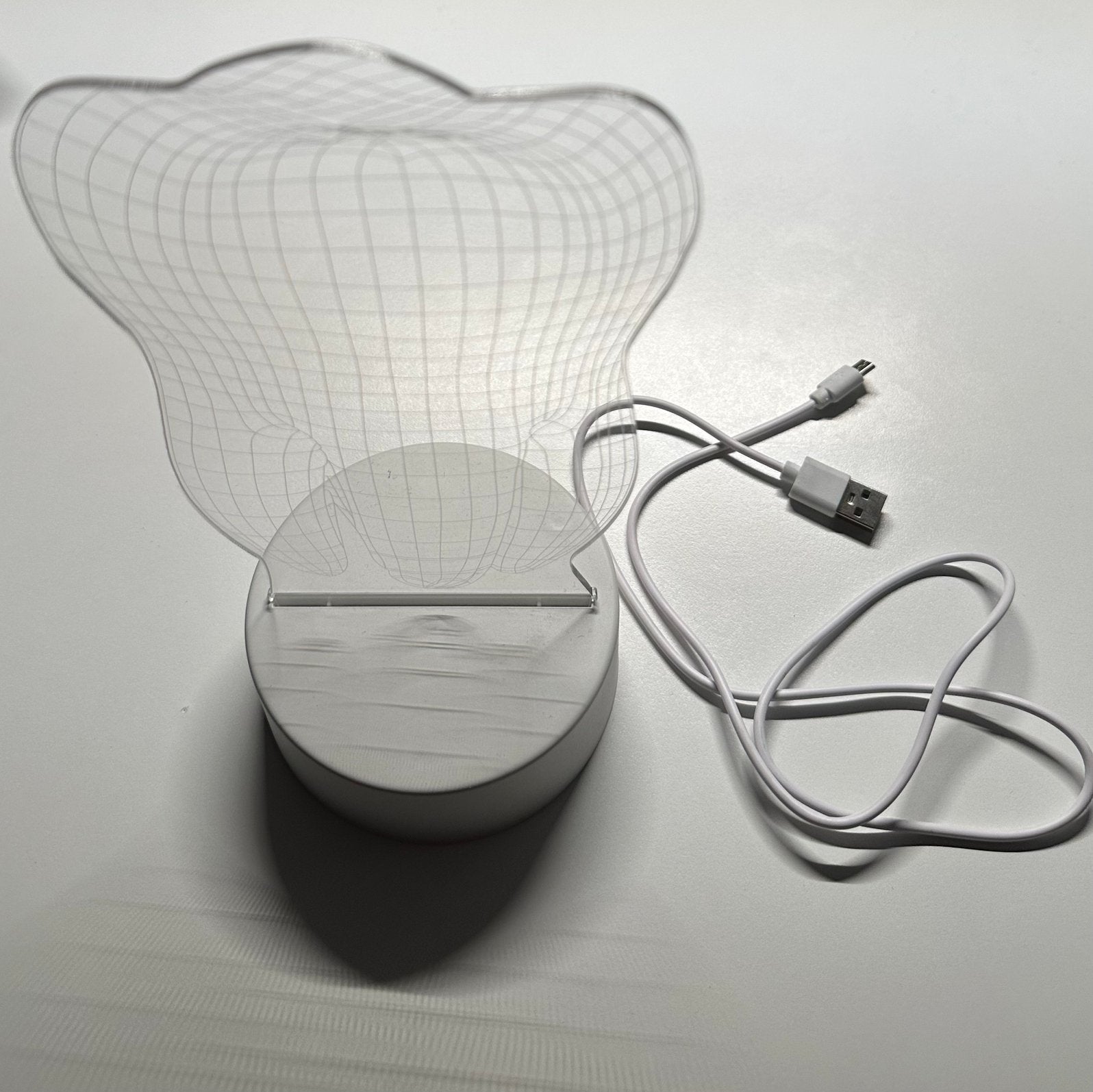 3D LED nachtlamp kies wit, Ophalen of Verzenden, Zo goed als nieuw, Decoratie