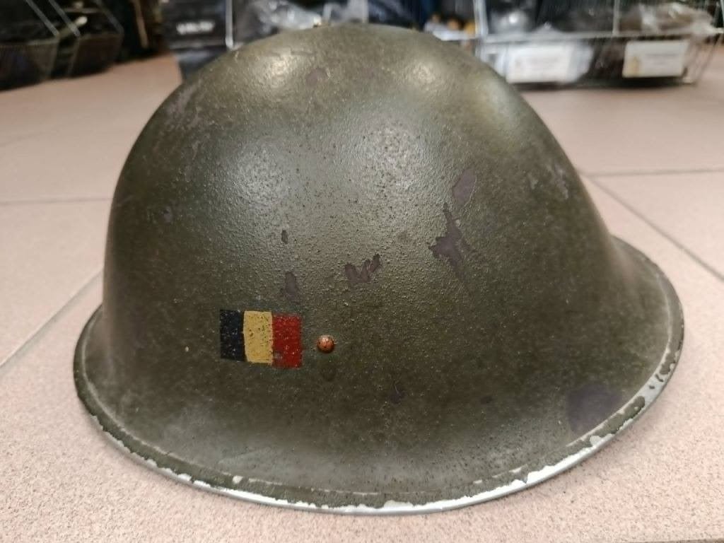 België_Brigade Piron helm_ 1943, Ophalen of Verzenden, Landmacht, Engeland, Helm of Baret