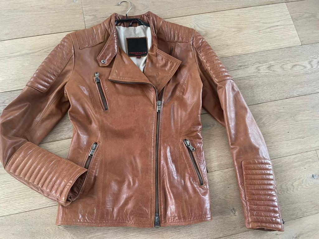 Froccella Donna leren jasje, mt S/M, Kleding | Dames, Jassen | Zomer, Ophalen of Verzenden, Zo goed als nieuw, Maat 38/40 (M)