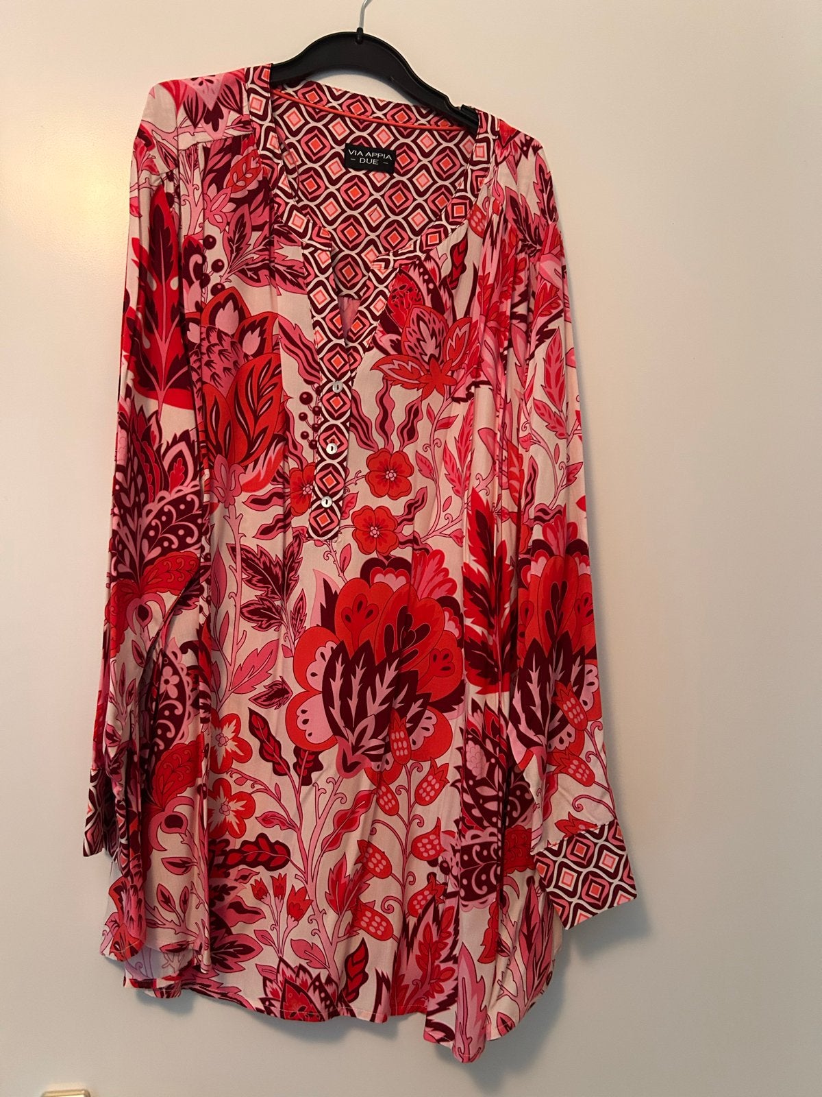 Via Appia Due Tuniek met bloemenprint 50, Kleding | Dames, Ophalen of Verzenden, Nieuw, Roze, Blouse of Tuniek