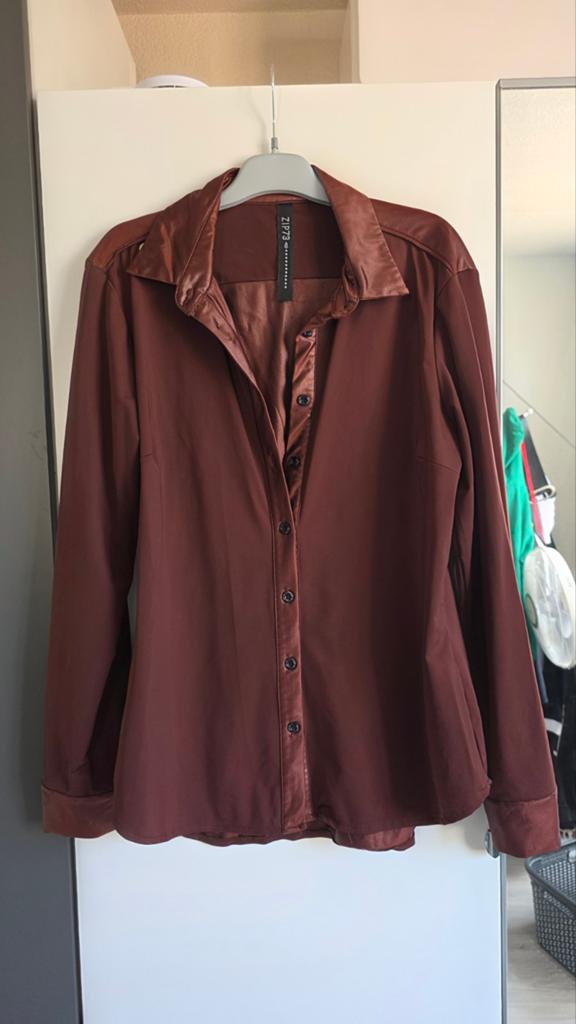 ZIP73 Blouse maat XL in goede staat, Kleding | Dames, ZIP73, Bruin, Verzenden, Maat 46/48 (XL) of groter