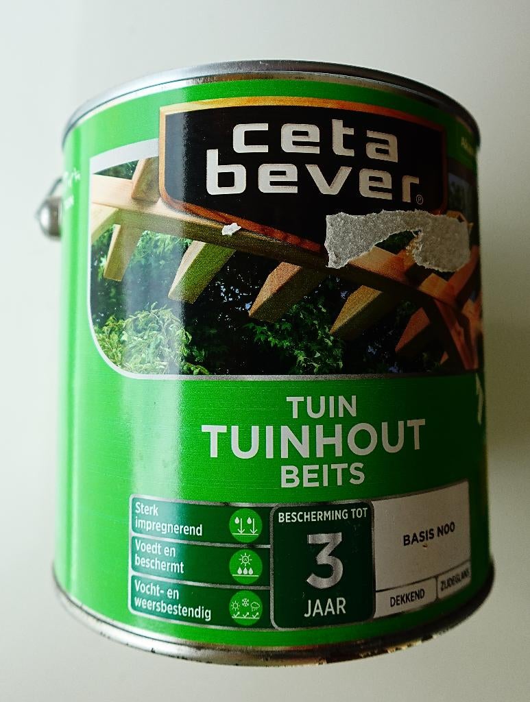 Cetabever beits tuin tuinhout grijs nieuw 2,425 liter buiten, Beits, Ophalen of Verzenden, Zo goed als nieuw, Grijs