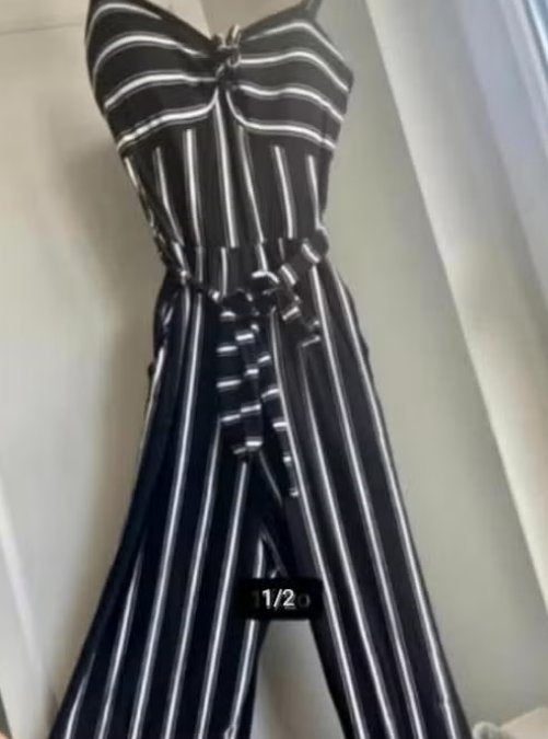 Wit/blauwe jumpsuit, Kleding | Dames, Ophalen of Verzenden, Nieuw, Maat 38/40 (M), Wit