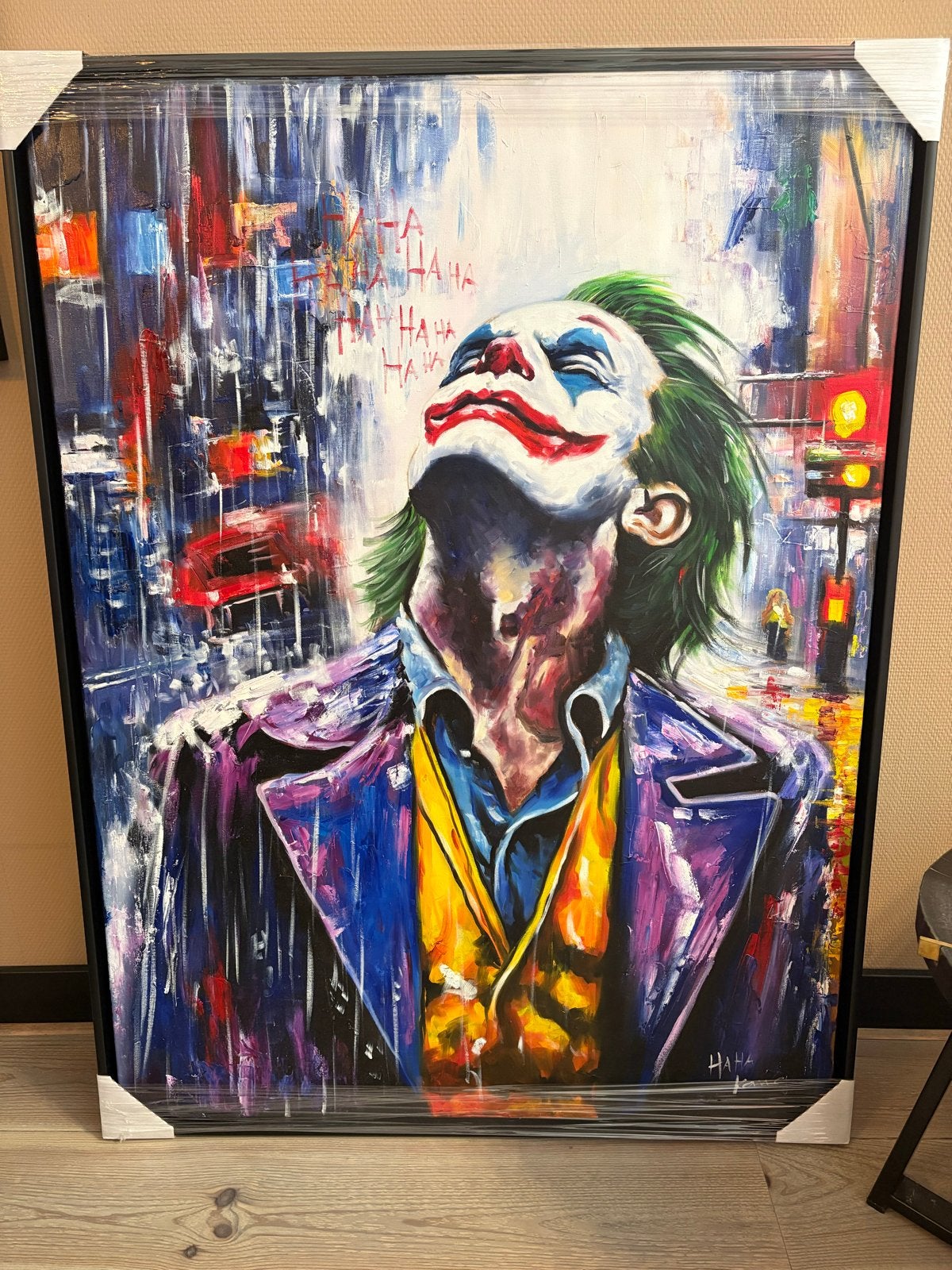NIEUW - Joker Schilderij 90x120cm, Antiek en Kunst, Kunst | Schilderijen | Modern, Acrylverf, Film, Handgeschilderd, Ophalen of Verzenden