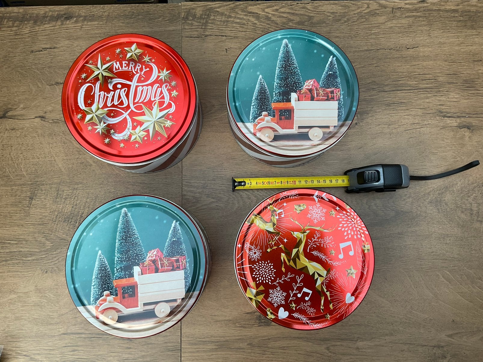 4 nieuwe zgan kerst blikken koekjes blikken koekjes trommel, Ophalen, Nieuw