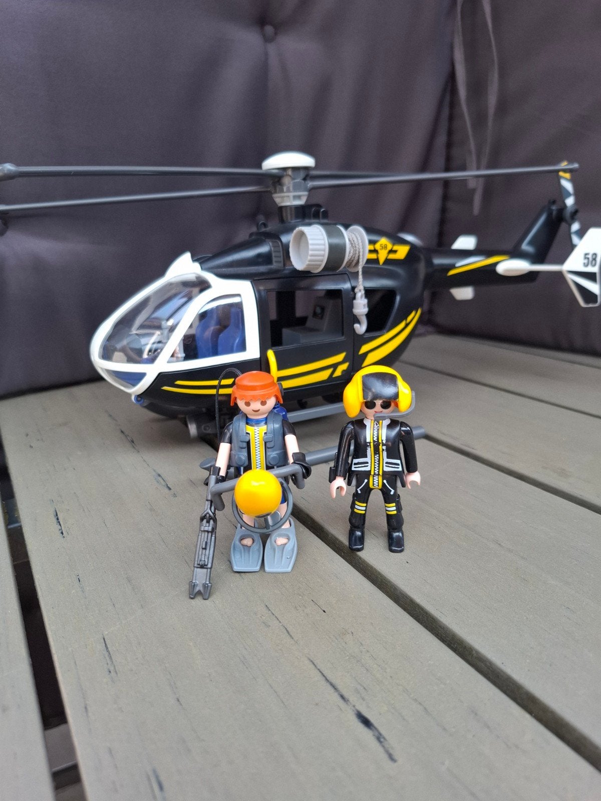 Playmobil politie helikopter 9363, Gebruikt, Complete set, Voertuig, Ophalen of Verzenden