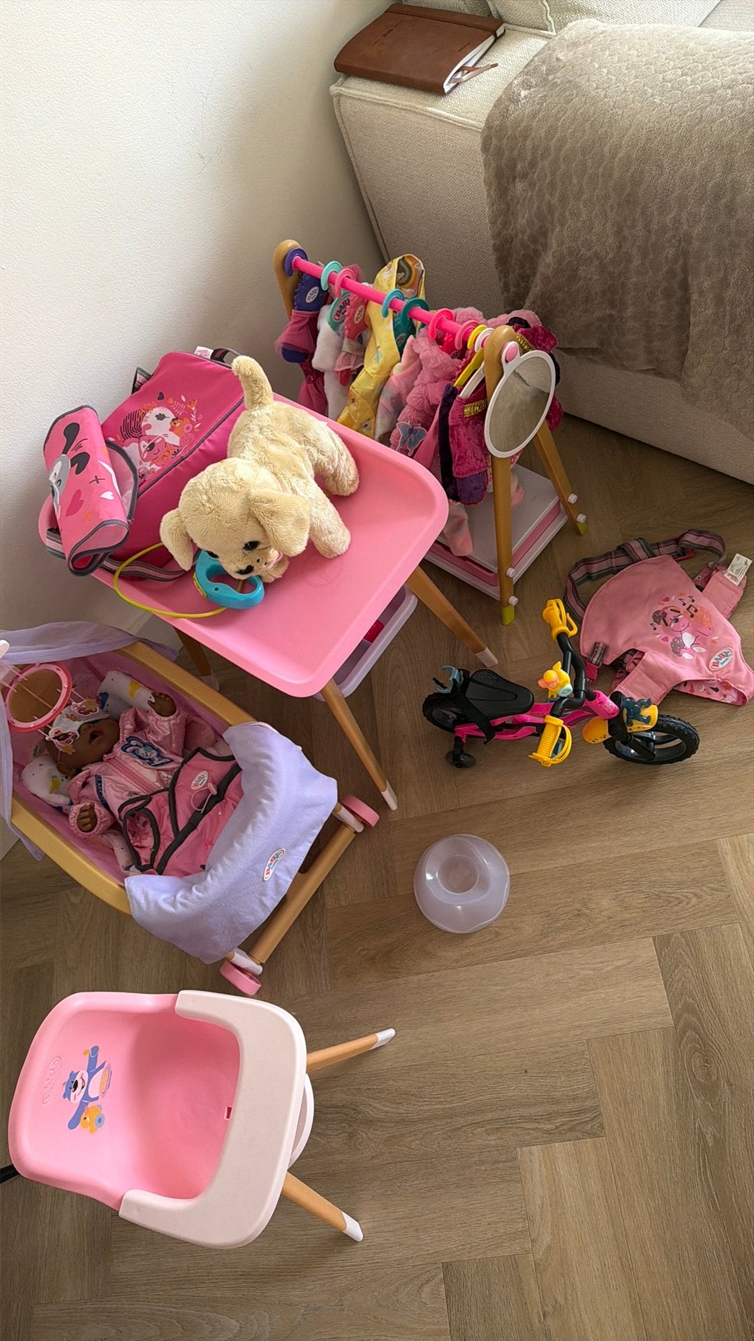Grote Baby Born collectie met accessoires en kleding, Ophalen, Gebruikt, Babypop