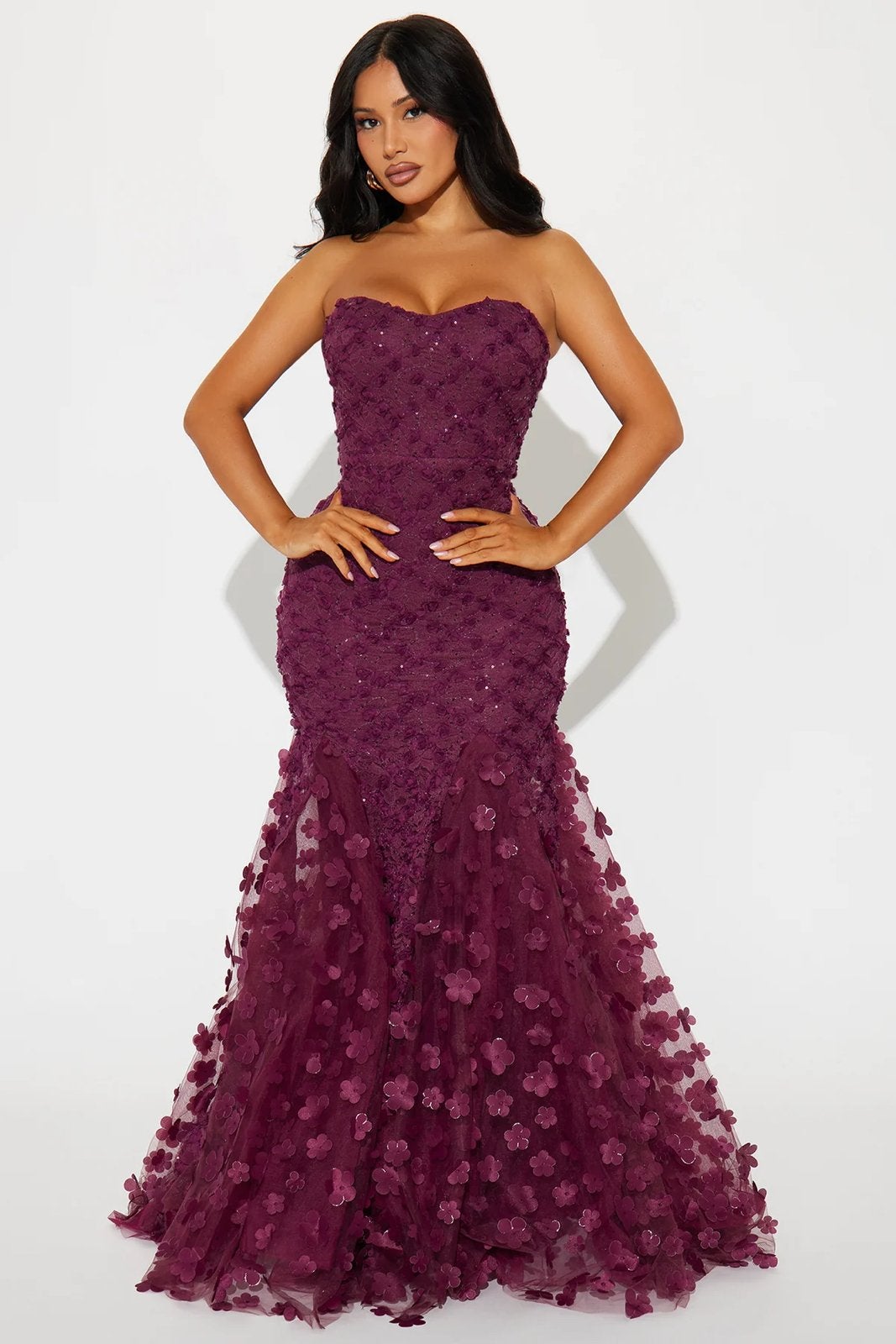 New Floral Gown Burgundy Purple, Galajurk, Overige kleuren, Nieuw, Ophalen of Verzenden