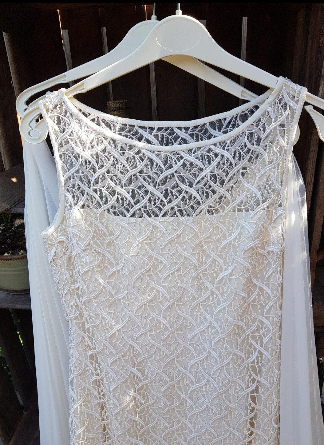 Elegante Trouwjurk met Kant en Chiffon, Kleding | Dames, Trouwkleding en Trouwaccessoires, Ophalen of Verzenden, Zo goed als nieuw