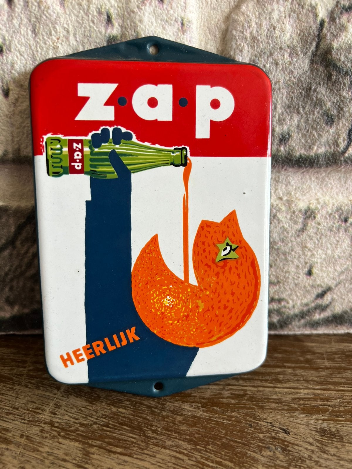 EMAILLE DEURPOSTBORDJE Z.A.P, Ophalen of Verzenden, Zo goed als nieuw, Reclamebord