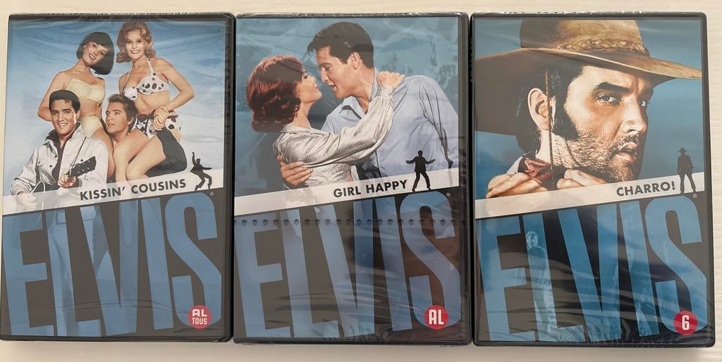 3 Elvis nieuwe DVD's: Kissin' Cousins, Girl Happy, Charro!, Ophalen of Verzenden, Nieuw, Overige typen
