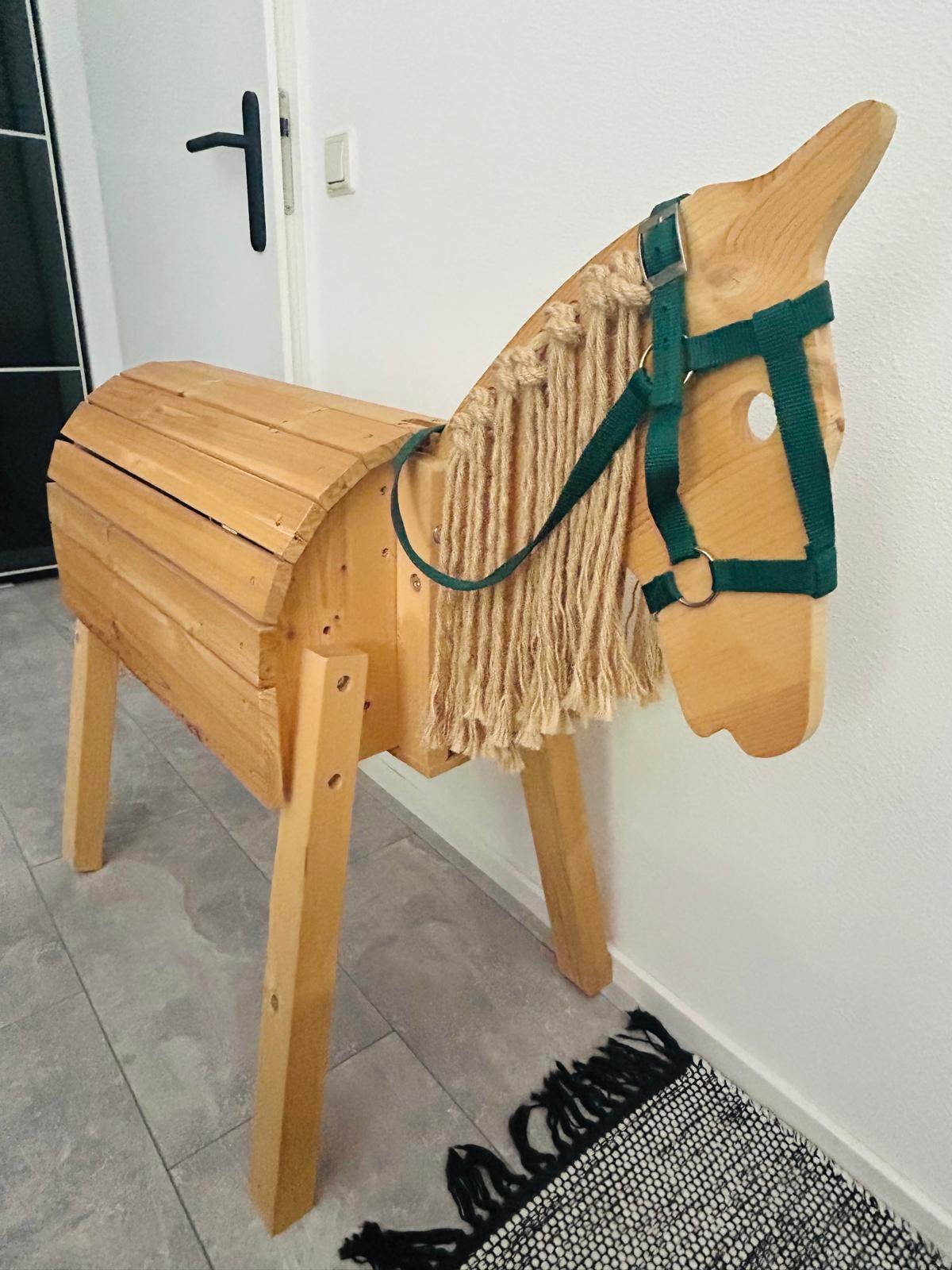 Prachtig Houten Speelpaard / Voltigepaard (Halster & Manen), Ophalen, Zo goed als nieuw
