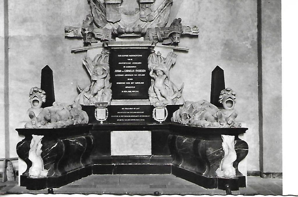 Middelburg- -Graf van Johan en Corn. Evertsen, Nieuwe Kerk., Verzenden, 1960 tot 1980, Ongelopen, Zeeland