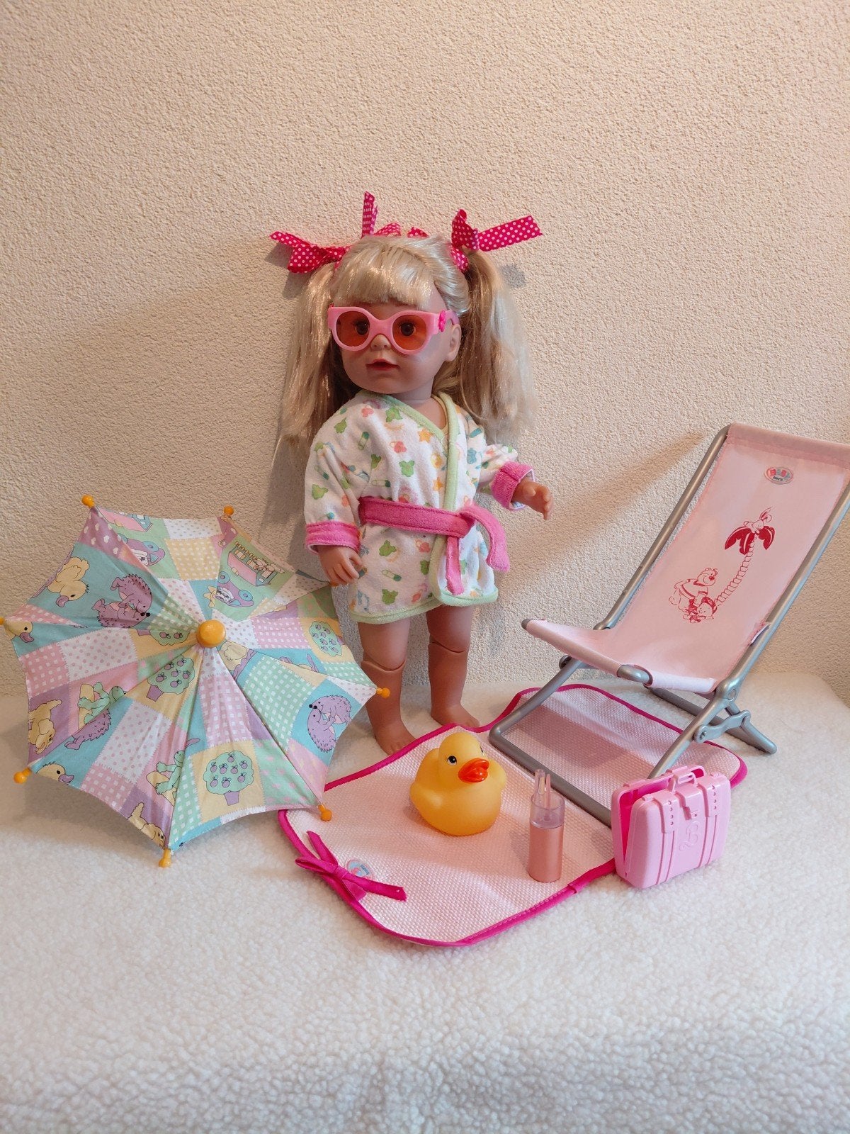 Baby Born Zus Pop in  ⛱️ Badpak + Badjas + Strandstoel ⛱️, Ophalen of Verzenden, Zo goed als nieuw, Overige typen
