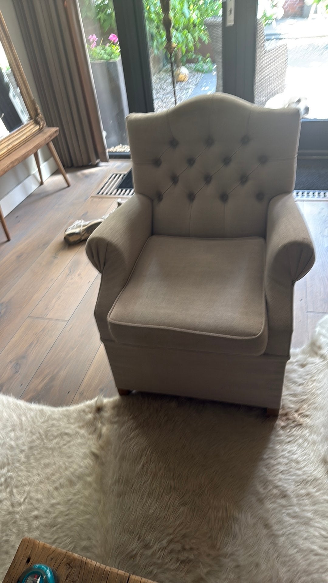 Fauteuil hoffz landelijke styl, Ophalen of Verzenden, Zo goed als nieuw, 75 tot 100 cm