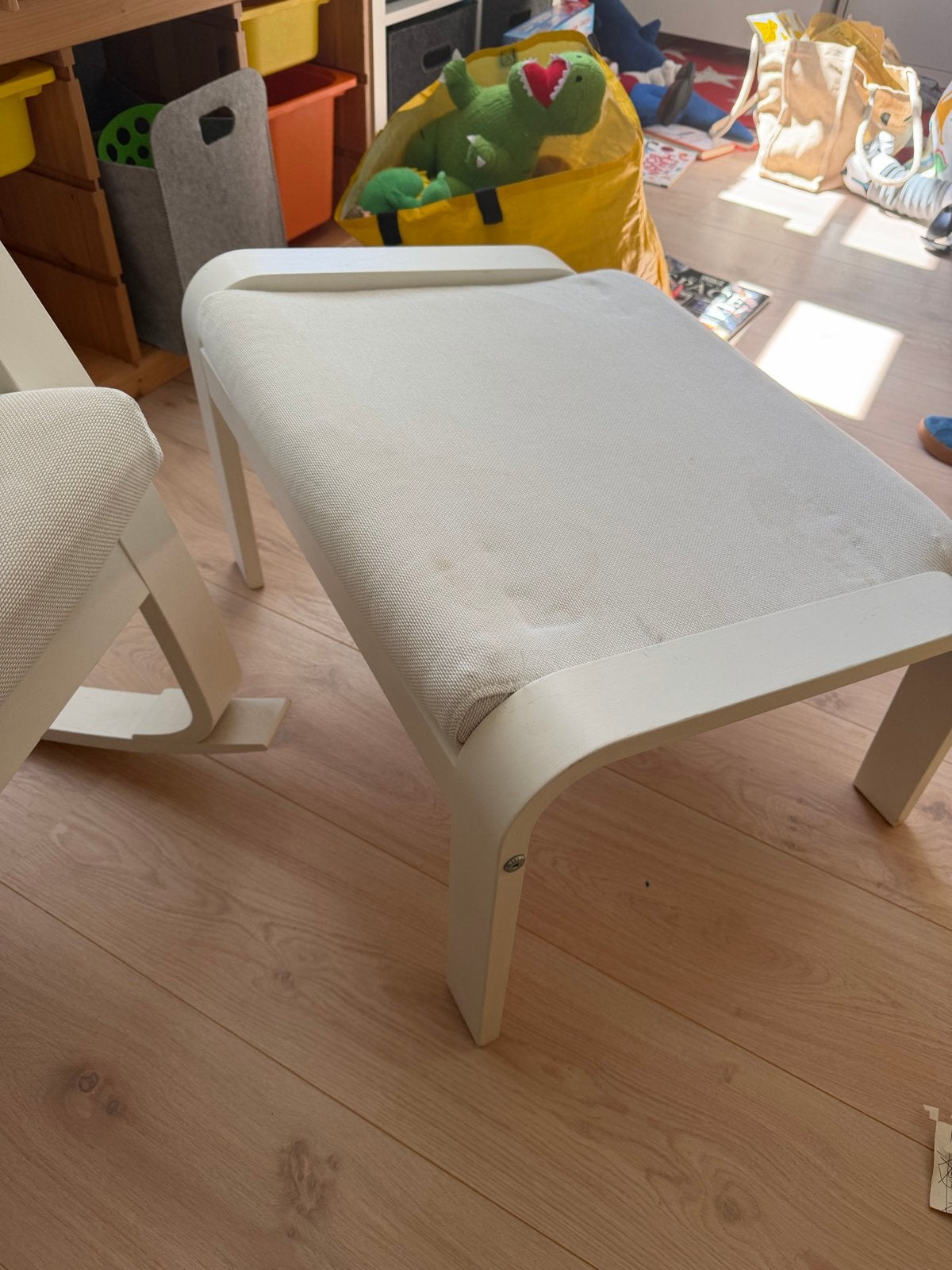 IKEA POÄNG Schommelstoel met voetenbank - Wasbare hoezen, Ophalen, Gebruikt, Overige kleuren, Eén