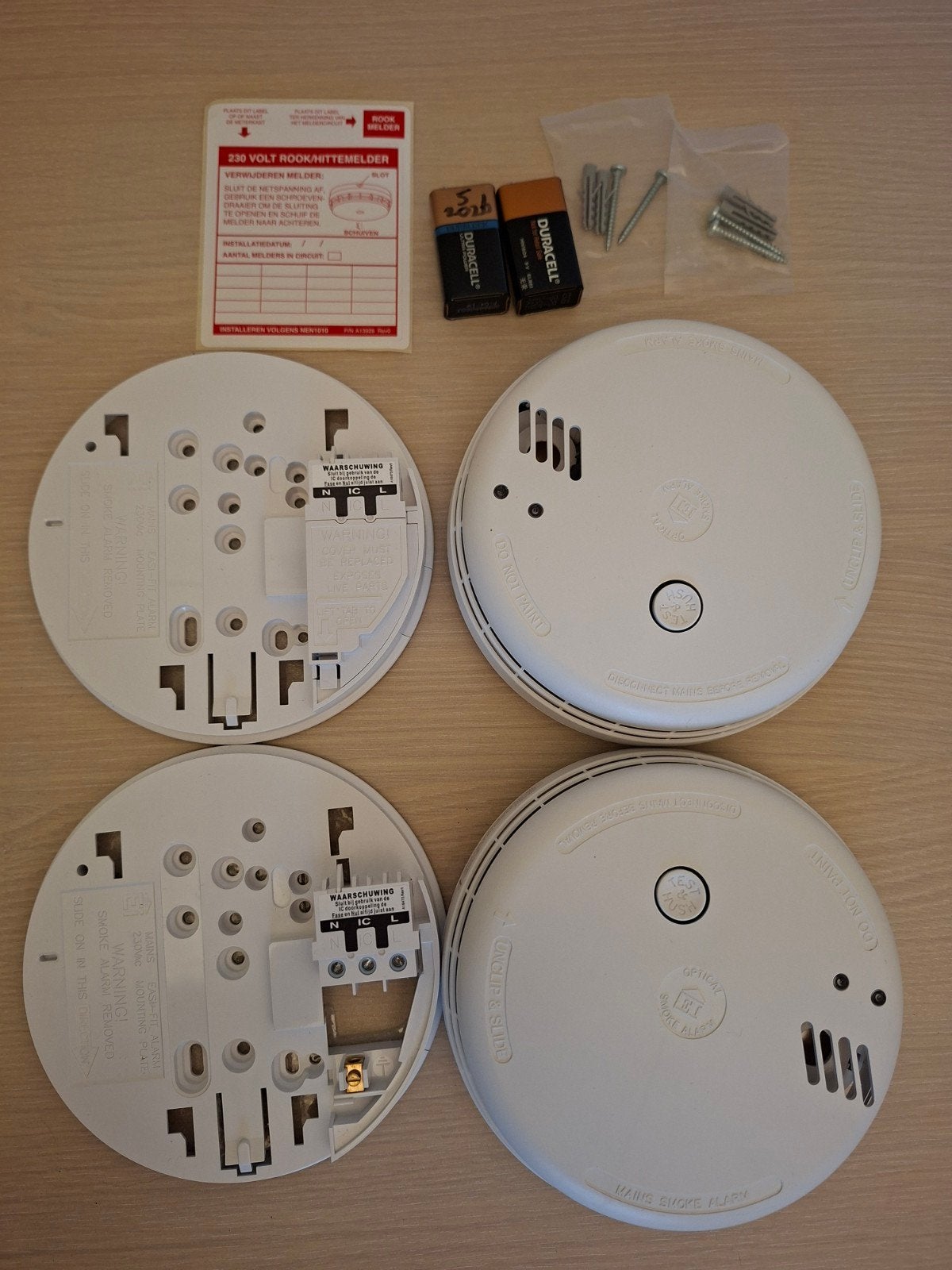 2x Electronis/Hemmink Ei146-NL Rookmelders 230V, Ophalen of Verzenden, Gebruikt, Detector, Sensor of Melder, Rook