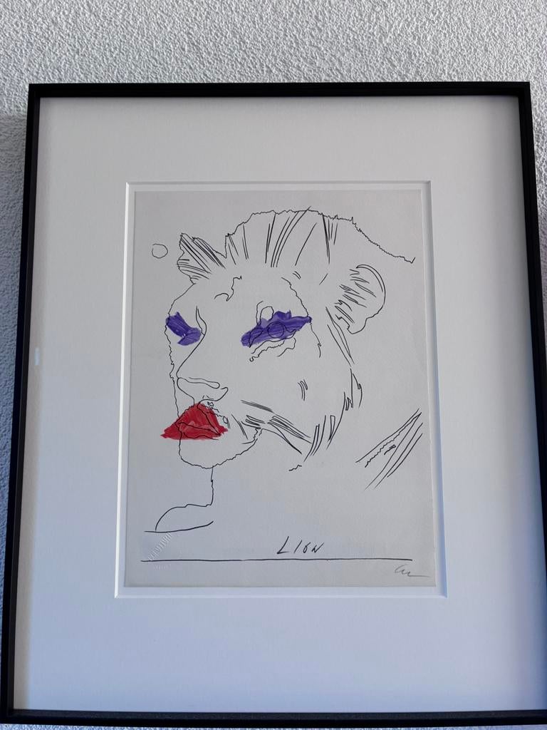 Andy Warhol ‘Lion’ gesigneerd., Ophalen