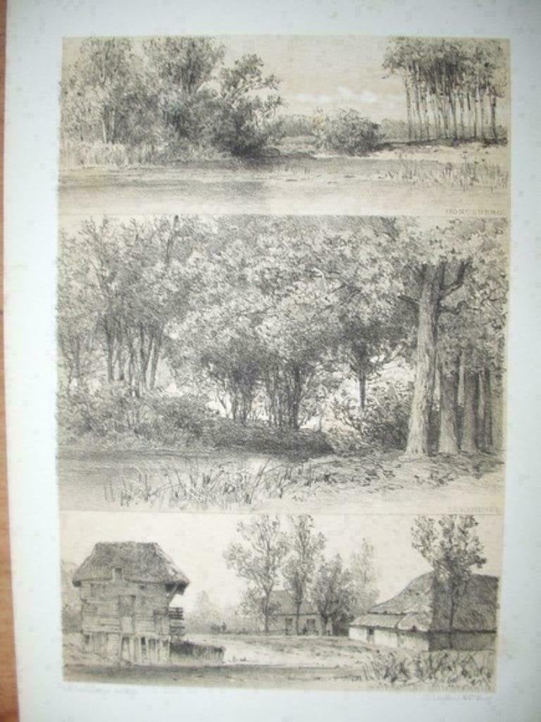 071/ Oisterwijk / Durendael / Hondsberg Litho 1876, Antiek en Kunst, Ophalen of Verzenden