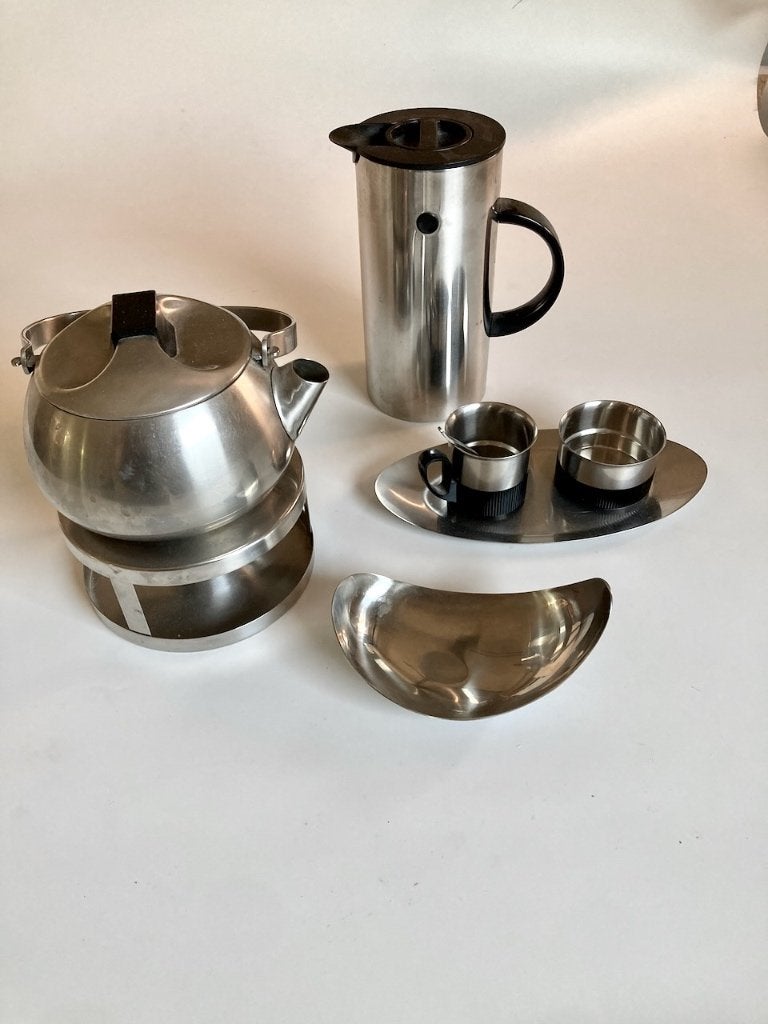 Thee- en koffieset, Huis en Inrichting, Keuken | Keukenbenodigdheden, Overige typen, Ophalen, Zo goed als nieuw, Metaal