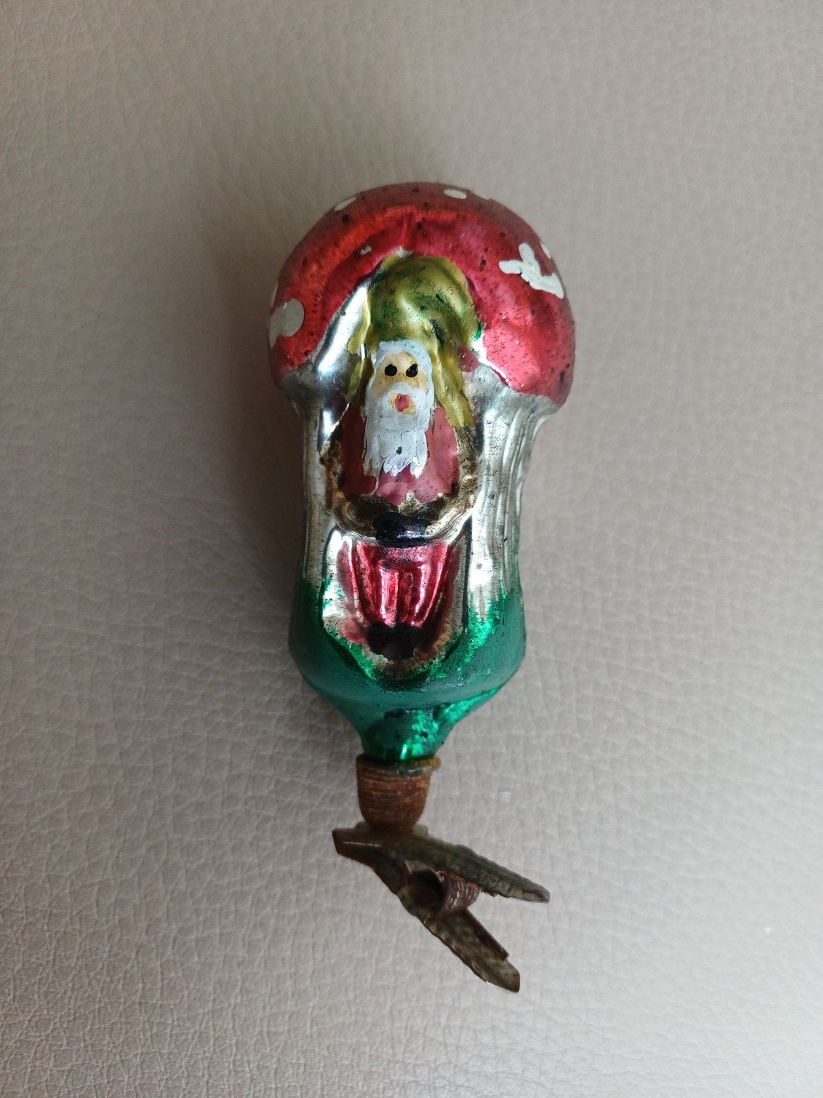 vintage kerstbal van glas clip, Ophalen of Verzenden