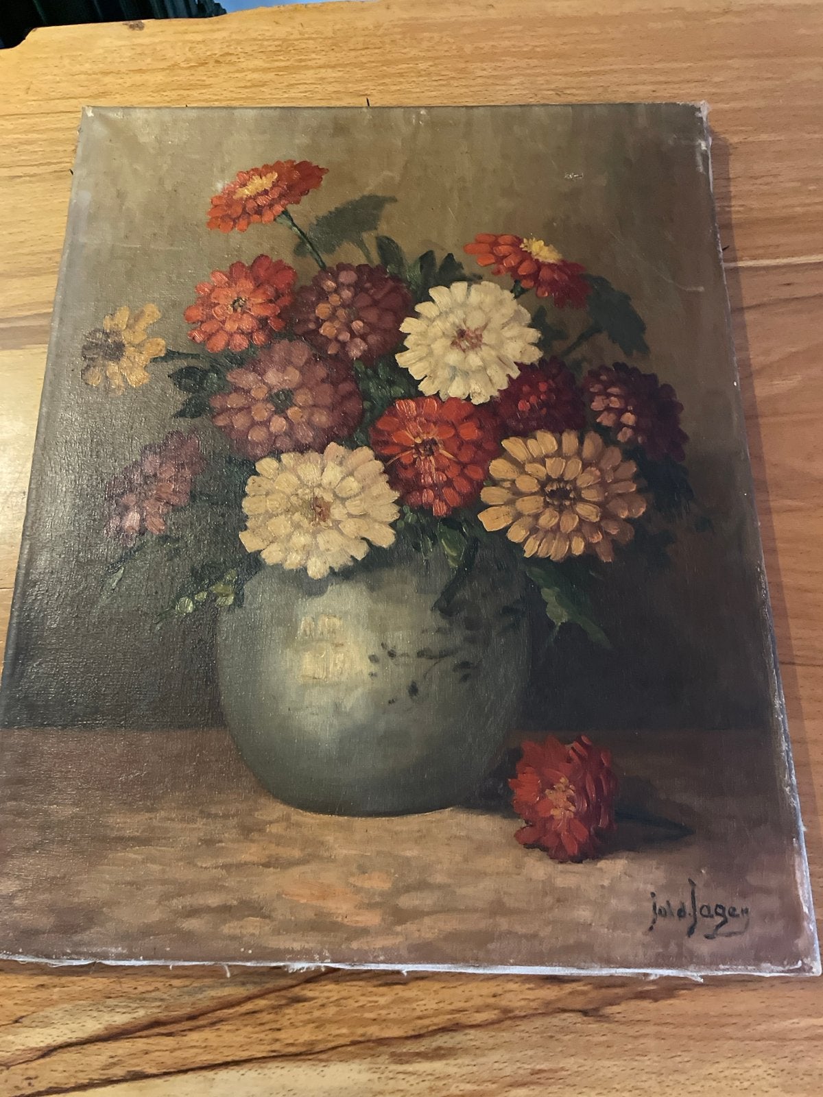 Olieverfschilderij: Kleurrijk boeket bloemen in vaas, Antiek en Kunst, Kunst | Schilderijen | Klassiek, Bloemen, Doek, Realistisch