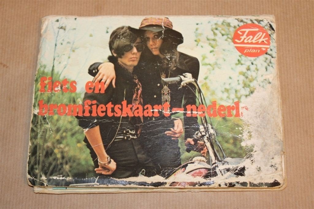 Fiets- en Bromfietskaart van Nederland - Falk Plan, Gelezen, Ophalen of Verzenden, Landkaart, 1800 tot 2000