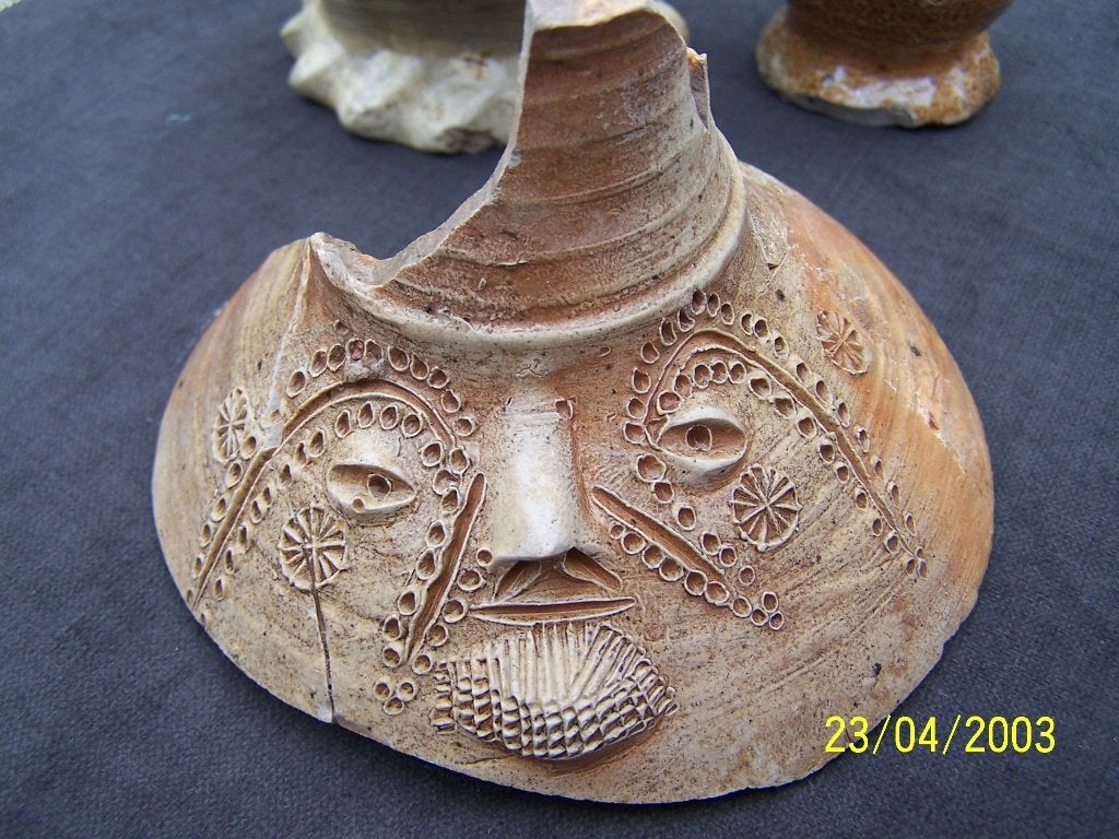 Puntneuskruik gezicht Raeren, Antiek en Kunst, Antiek | Keramiek en Aardewerk, Verzenden