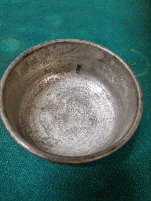 schaal tin indonesische schaal antiek, Antiek en Kunst, Ophalen of Verzenden