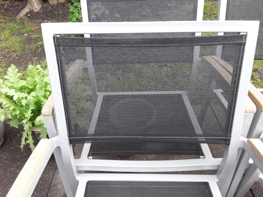 Terras stoelen, Tuin en Terras, Tuinstoelen, Gebruikt, Metaal, Stapelbaar, Ophalen