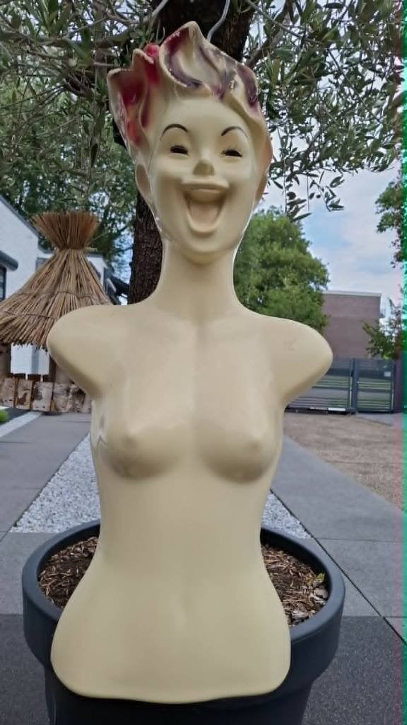 Vintage etalage lachende vrouwen paspoppen bovenlijf, Ophalen of Verzenden