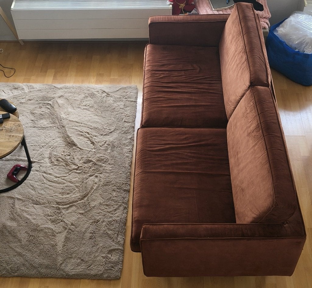 Living room couch, Ophalen, Overige materialen, Gebruikt, Velvet Material, Mid-century modern , contemporary Scandinavian