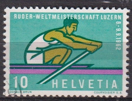 Zwitserland 1962 WK Roeien Luzern, Postzegels en Munten, Verzenden, Gestempeld, Sport