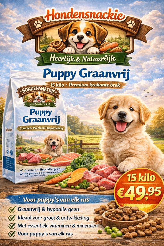 Hondensnackie krokante Puppy Graanvrij 15 kilo, Dieren en Toebehoren, Ophalen of Verzenden, Hond