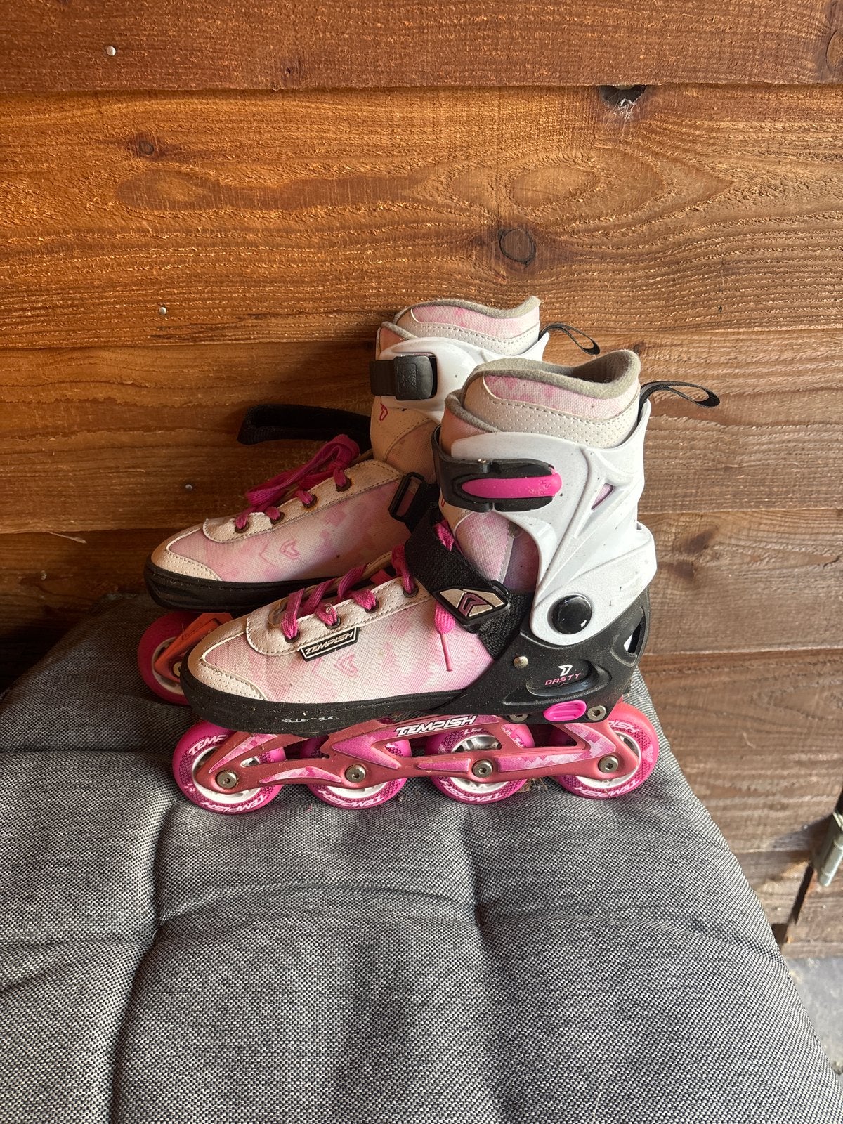 Tempish inline skates roze/wit - verstelbaar, Dames, Inline skates 4 wielen, Ophalen, Overige merken