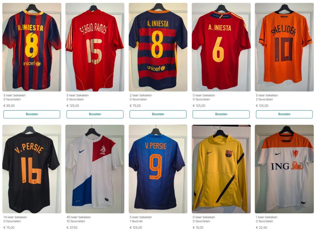 Collectie voetbalshirts Barcelona/Spanje/Nederlands Elftal, Maat M, Ophalen of Verzenden, Zo goed als nieuw, Shirt