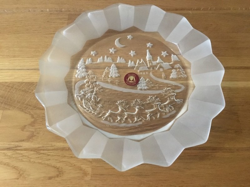 kerst Walther glas middel groot glazen schaal kerst, Diversen, Kerst, Ophalen of Verzenden, Nieuw