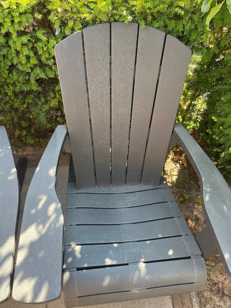 Zwarte tuinstoel 2x, Tuin en Terras, Tuinstoelen, Ophalen, Zo goed als nieuw, Kunststof, Stapelbaar