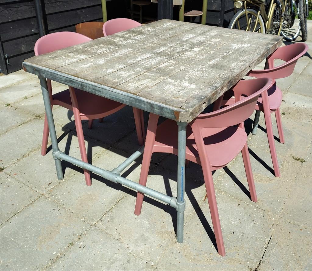 Steenschot tuintafel, Tuin en Terras, Ophalen, Gebruikt, Hout