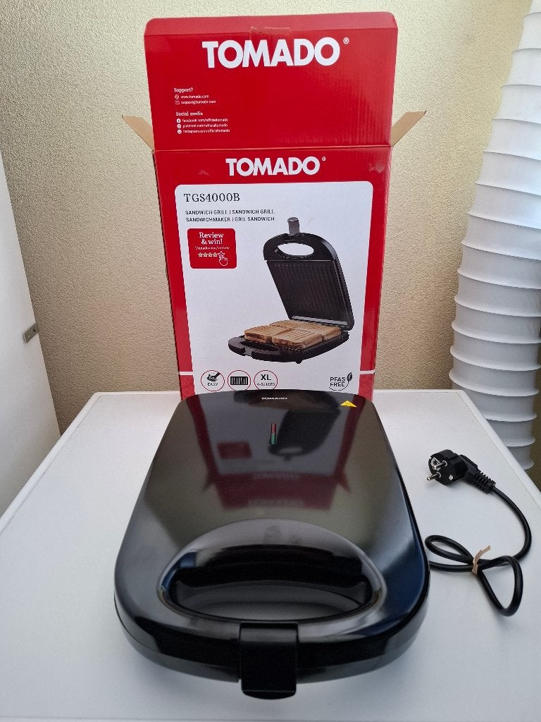 Tomado TGS4000B Sandwich Grill XL, Witgoed en Apparatuur, Contactgrills, Ophalen of Verzenden, Nieuw