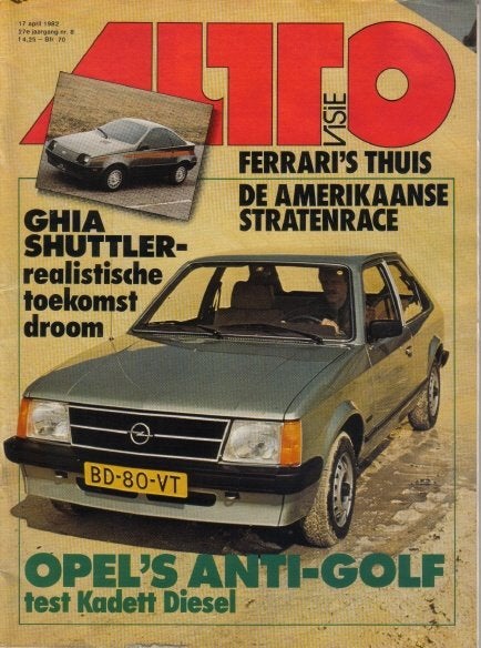 Autovisie 8 1982 : Opel Kadett - VW Golf GTD - Audi 80 TD, Ophalen of Verzenden, Gelezen, Algemeen
