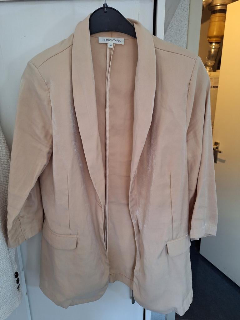 Tramontana zandkleurige blazer met driekwart mouwen, Maat 38/40 (M), Tramontana, Beige, Ophalen of Verzenden